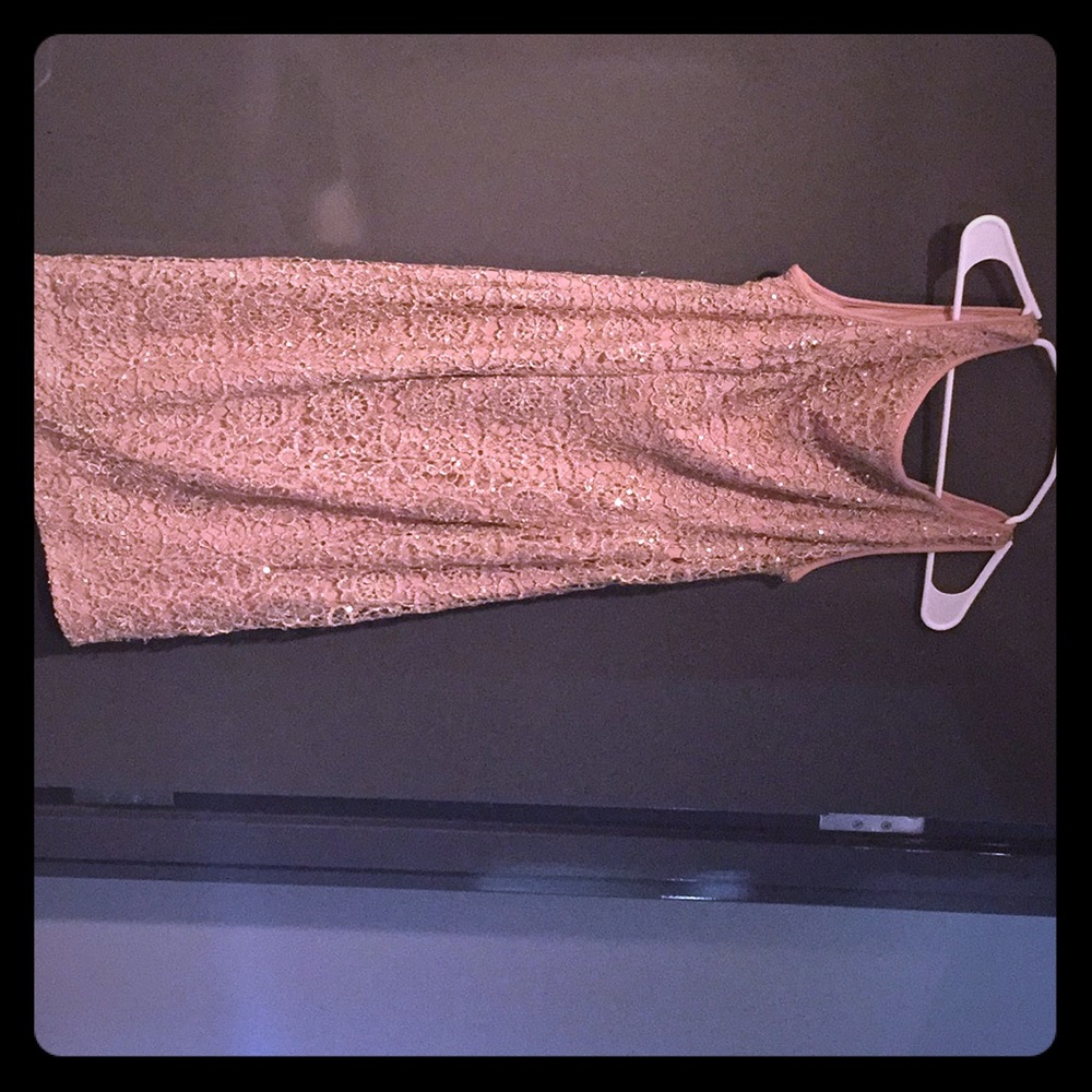 Gold sequin, dusty rose dress. Size 4. Worn once